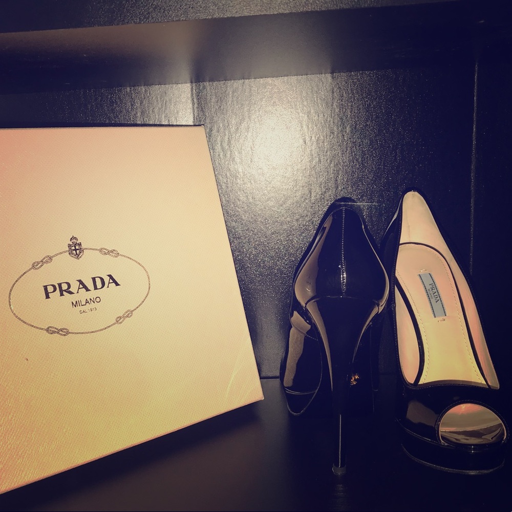 Black Patent Leather Prada Pumps